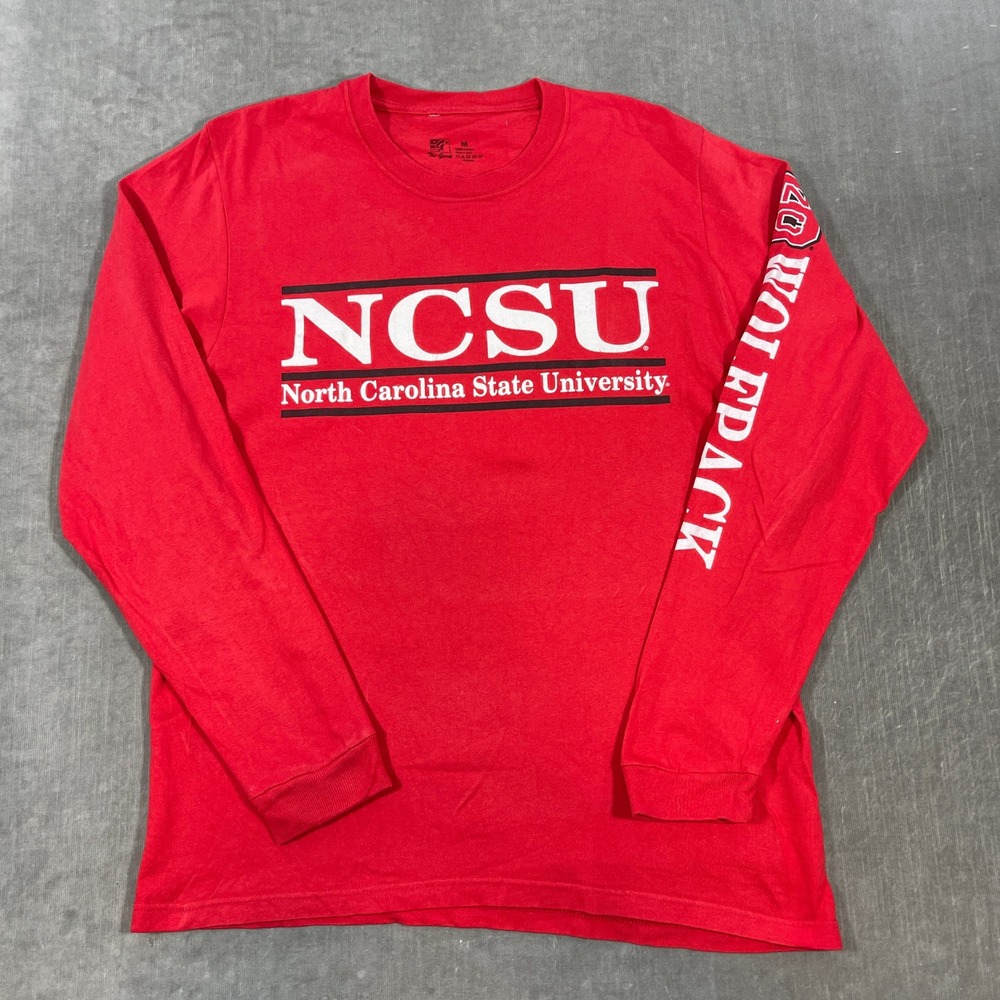 NCSU North Carolina State‎ University Wolfpack Mens Medium Red LS T-Shirt